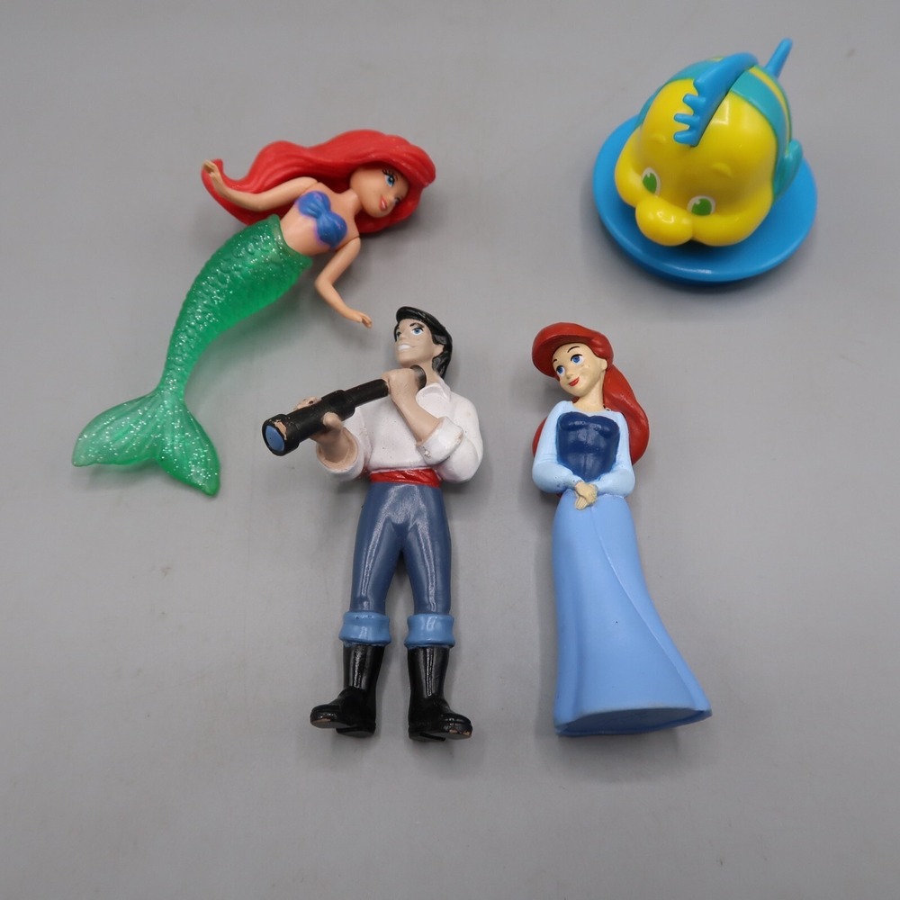 Disney Little Mermaid Polly Pocket Eric Ariel Fish Figure‎ Cake Topper Toy Lot